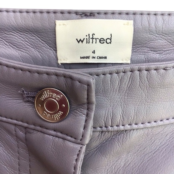 Aritzia Wilfred Melina Marble Grey Vegan Leather Pants Size 4 NEW - Picture 12 of 13